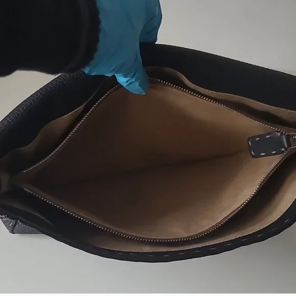 FENDI Black Leather Messenger Bag - Picture 12 of 16